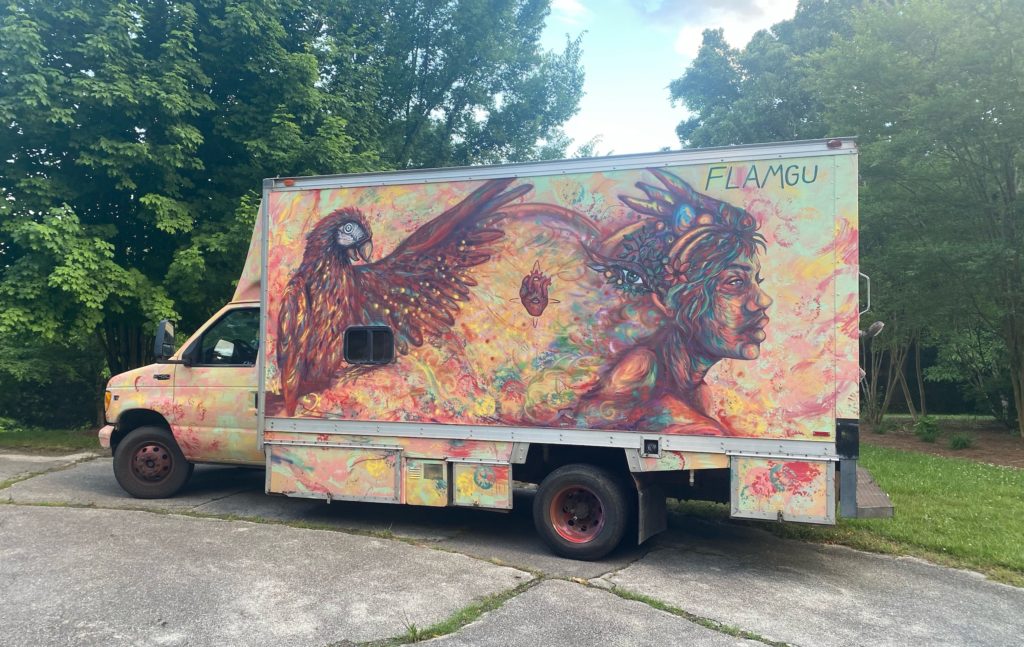 Flamgu Art Car Box Truck Painted car visionary