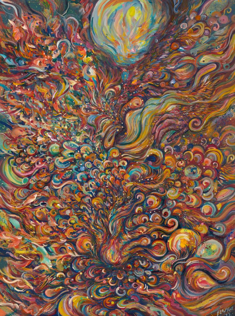 abstract surrealism visionary art heart flamgu psychedelic painting